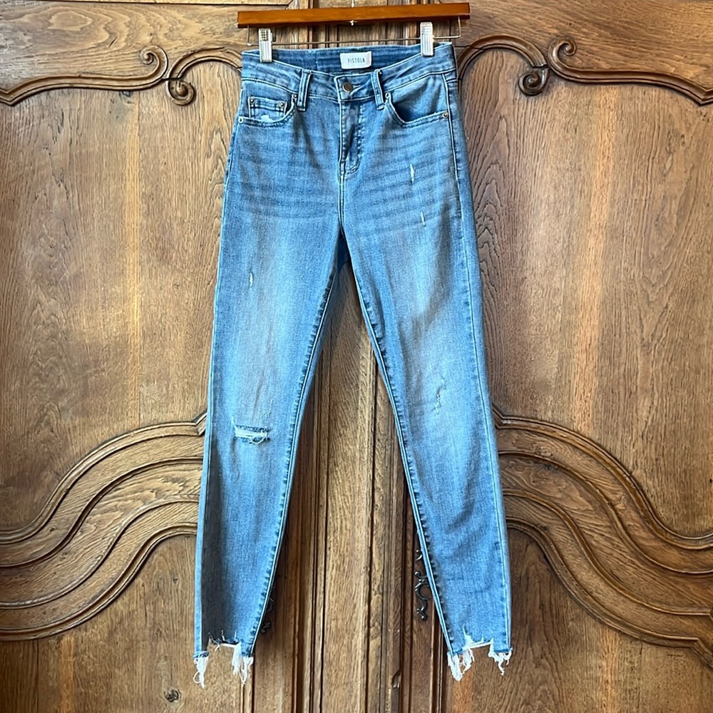 Pistola Distressed Frayed Hem Jeans